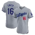 Men's Los Angeles Dodgers ＃16 Will Smith Gray Elite Road Jersey