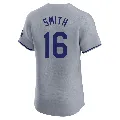 Men's Los Angeles Dodgers ＃16 Will Smith Gray Elite Road Jersey