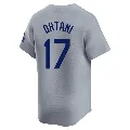 Men's Los Angeles Dodgers ＃17 Shohei Ohtani Gray Limited Away 2024 World Series Jersey