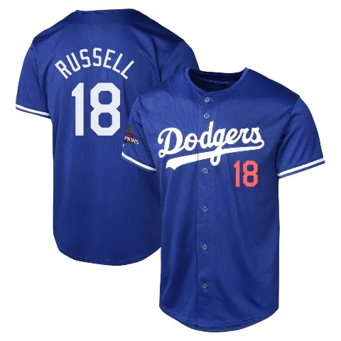 Men's Los Angeles Dodgers ＃18 Bill Russell Royal Limited Alternate World Series Champions Jersey