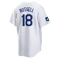 Men's Los Angeles Dodgers ＃18 Bill Russell White Replica 2024 World Tour Seoul Series Home Jersey