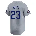 Men's Los Angeles Dodgers ＃23 Danny Duffy Gray Limited Away World Series Champions Jersey