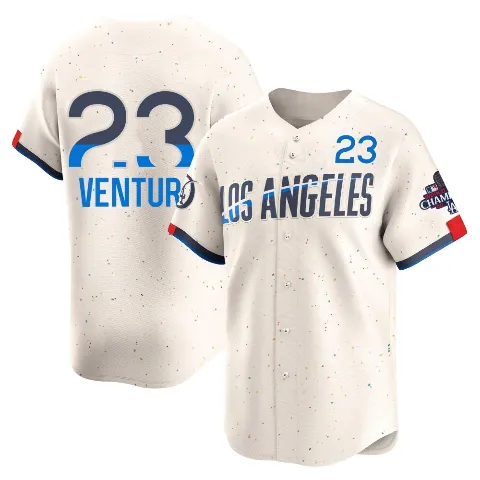 Men's Los Angeles Dodgers ＃23 Robin Ventura Cream Limited 2024 City Connect World Series Champions Jersey