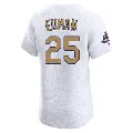 Men's Los Angeles Dodgers ＃25 Tommy Edman Gold Elite White 2025 Collection Jersey