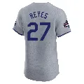 Men's Los Angeles Dodgers ＃27 Alex Reyes Gray Elite Road World Series Champions Jersey