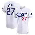 Men's Los Angeles Dodgers ＃27 Trevor Bauer White Elite Home Jersey