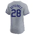 Men's Los Angeles Dodgers ＃28 Franklin Gutierrez Gray Elite Road 2024 World Series Jersey
