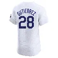 Men's Los Angeles Dodgers ＃28 Franklin Gutierrez White Elite Home 2024 World Series Jersey