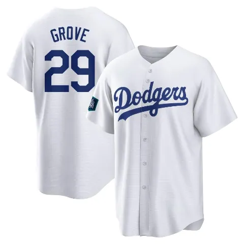 Men's Los Angeles Dodgers ＃29 Michael Grove White Replica 2024 World Tour Seoul Series Home Jersey