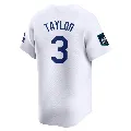 Men's Los Angeles Dodgers ＃3 Chris Taylor White Limited 2024 World Tour Seoul Series Home Jersey