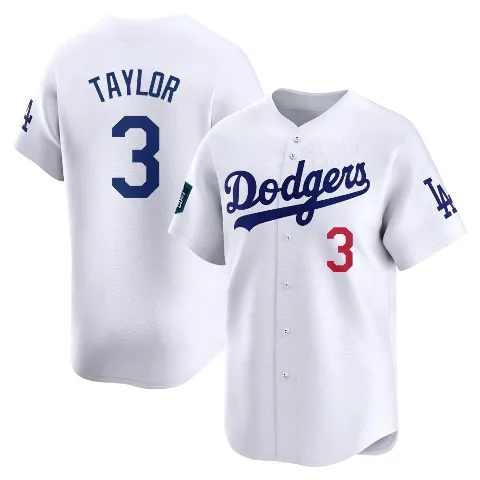 Men's Los Angeles Dodgers ＃3 Chris Taylor White Limited 2024 World Tour Seoul Series Home Jersey