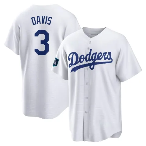 Men's Los Angeles Dodgers ＃3 Willie Davis White Replica 2024 World Tour Seoul Series Home Jersey