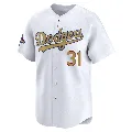 Men's Los Angeles Dodgers ＃31 Mike Piazza Gold Limited White 2025 Collection Jersey