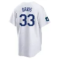 Men's Los Angeles Dodgers ＃33 Eric Davis White Replica 2024 World Tour Seoul Series Home Jersey