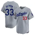 Men's Los Angeles Dodgers ＃33 James Outman Gray Limited Away World Series Champions Jersey