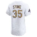 Men's Los Angeles Dodgers ＃35 Gavin Stone Gold Elite White 2025 Collection Jersey