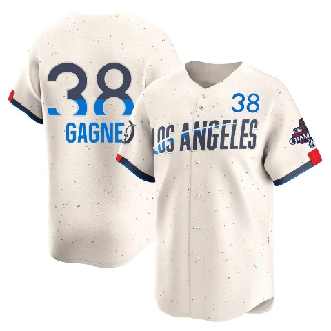 Men's Los Angeles Dodgers ＃38 Eric Gagne Cream Limited 2024 City Connect World Series Champions Jersey