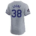 Men's Los Angeles Dodgers ＃38 Eric Gagne Gray Elite Road World Series Champions Jersey
