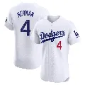 Men's Los Angeles Dodgers ＃4 Babe Herman White Elite Home Jersey