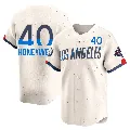 Men's Los Angeles Dodgers ＃40 Brent Honeywell Cream Limited 2024 City Connect World Series Champions Jersey