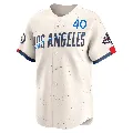 Men's Los Angeles Dodgers ＃40 Brent Honeywell Cream Limited 2024 City Connect World Series Champions Jersey