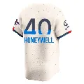 Men's Los Angeles Dodgers ＃40 Brent Honeywell Cream Limited 2024 City Connect World Series Champions Jersey