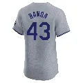 Men's Los Angeles Dodgers ＃43 Anthony Banda Gray Elite Road 2024 World Series Jersey