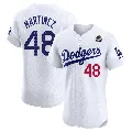 Men's Los Angeles Dodgers ＃48 Ramon Martinez White Elite Home 2024 World Series Jersey