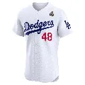Men's Los Angeles Dodgers ＃48 Ramon Martinez White Elite Home 2024 World Series Jersey
