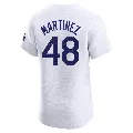 Men's Los Angeles Dodgers ＃48 Ramon Martinez White Elite Home Jersey