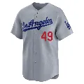 Men's Los Angeles Dodgers ＃49 Blake Treinen Gray Limited Away Jersey
