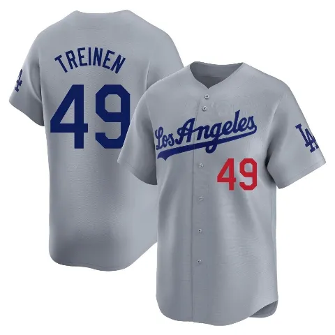 Men's Los Angeles Dodgers ＃49 Blake Treinen Gray Limited Away Jersey