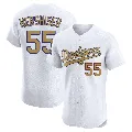 Men's Los Angeles Dodgers ＃55 Orel Hershiser Gold Elite White 2025 Collection Jersey
