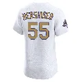 Men's Los Angeles Dodgers ＃55 Orel Hershiser Gold Elite White 2025 Collection Jersey