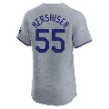 Men's Los Angeles Dodgers ＃55 Orel Hershiser Gray Elite Road 2024 World Series Jersey
