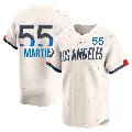 Men's Los Angeles Dodgers ＃55 Russell Martin Cream Limited 2024 City Connect Jersey