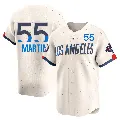 Men's Los Angeles Dodgers ＃55 Russell Martin Cream Limited 2024 City Connect World Series Champions Jersey