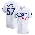 Men's Los Angeles Dodgers ＃57 Luis Garcia White Elite Home Jersey