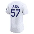 Men's Los Angeles Dodgers ＃57 Luis Garcia White Elite Home Jersey