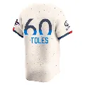 Men's Los Angeles Dodgers ＃60 Andrew Toles Cream Limited 2024 City Connect World Series Champions Jersey