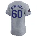 Men's Los Angeles Dodgers ＃60 Edgardo Henriquez Gray Elite Road World Series Champions Jersey