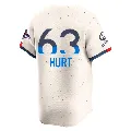 Men's Los Angeles Dodgers ＃63 Kyle Hurt Cream Limited 2024 City Connect World Series Champions Jersey