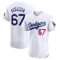 Men's Los Angeles Dodgers ＃67 Hunter Feduccia White Elite Home Jersey