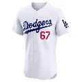 Men's Los Angeles Dodgers ＃67 Hunter Feduccia White Elite Home Jersey