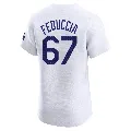 Men's Los Angeles Dodgers ＃67 Hunter Feduccia White Elite Home Jersey