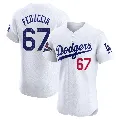 Men's Los Angeles Dodgers ＃67 Hunter Feduccia White Elite Home World Series Champions Jersey