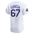 Men's Los Angeles Dodgers ＃67 Hunter Feduccia White Elite Home World Series Champions Jersey