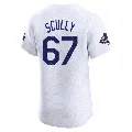 Men's Los Angeles Dodgers ＃67 Vin Scully White Elite Home World Series Champions Jersey