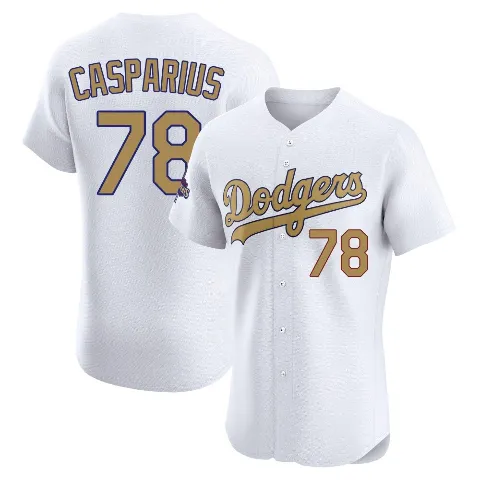Men's Los Angeles Dodgers ＃78 Ben Casparius Gold Elite White 2025 Collection Jersey