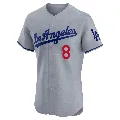Men's Los Angeles Dodgers ＃8 Enrique Hernandez Gray Elite Road Jersey